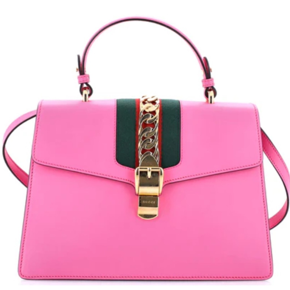 Gucci Sylvie Leather 2 Way Handbag Pink - good used condition!